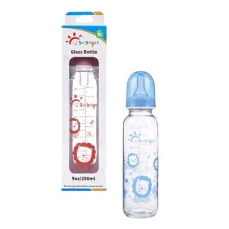 Heat Resistant Standard Neck 9oz 250ml Glass Baby Feeding Bottles